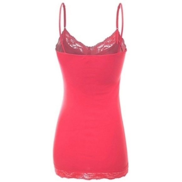 Basic Coral Lace Trim Cami - Picture 2 of 2